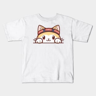 Sneaky japanese cat kitten so cutest Kids T-Shirt